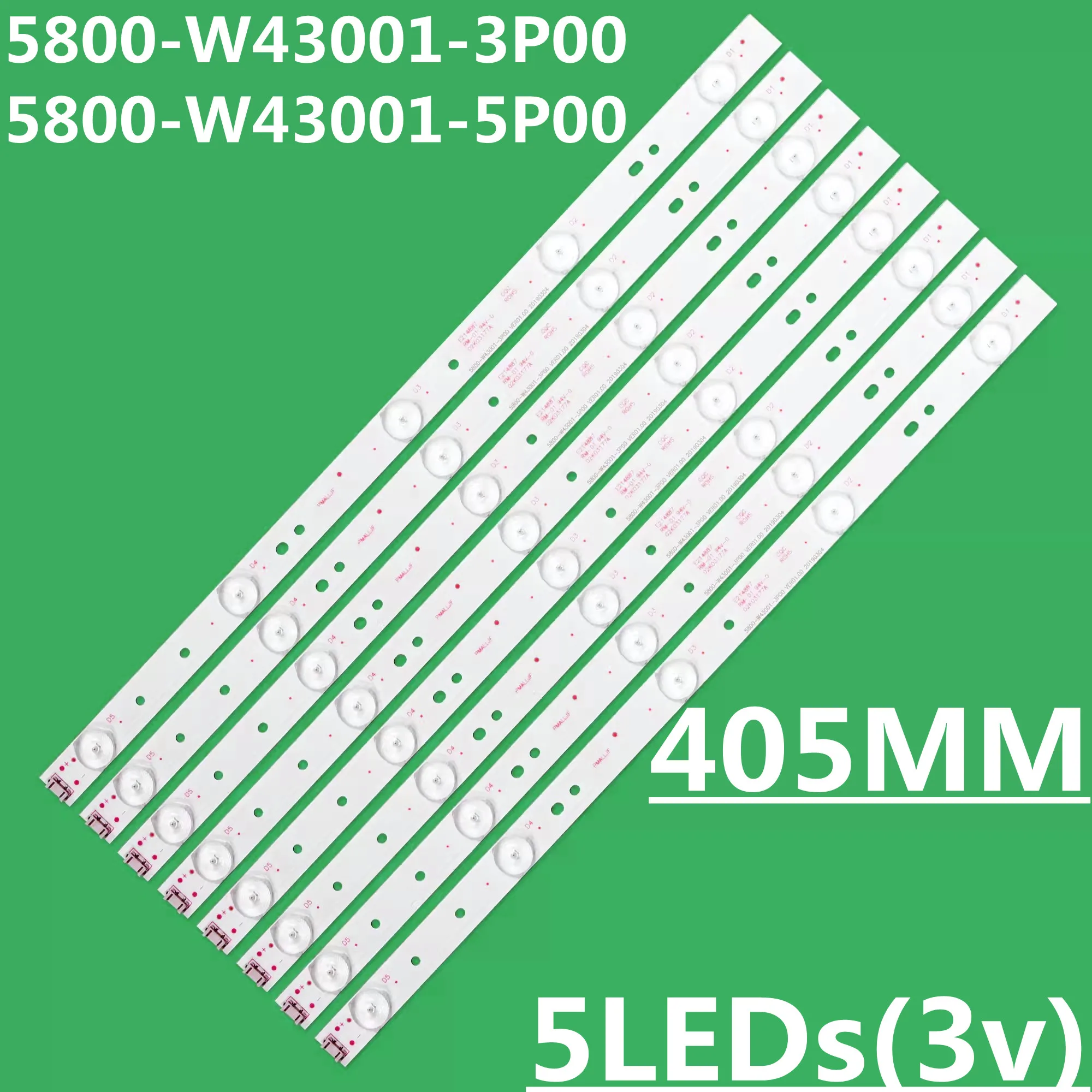 

80PCS LED Strip For 5800-W43001-3P00 5800-W43001-5P00 43E350E 43E600E 43E3000 43E3500 43E6000 TF-LED43S27T2 RDL430WY LD0-006