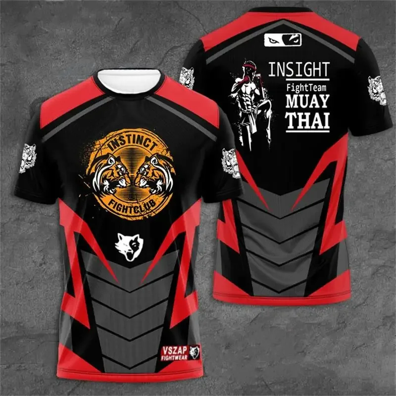 

3D Muay Thai Boxing Wrestling Printing T-shirt Men's Fashion Sports Short Sleeves Kids Gym Top Classic Clothing Harajuku T-shirt