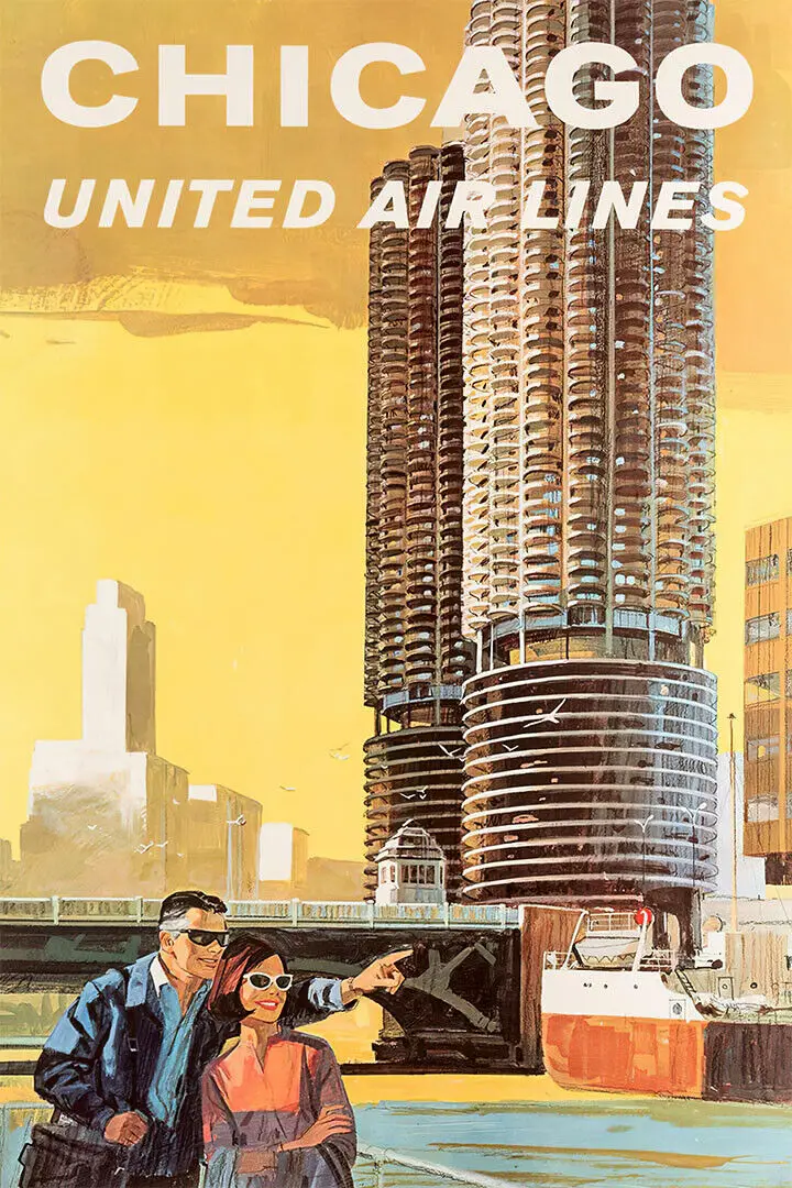 United Airlines Чикаго винтажные путешествия Художественная печать Шелковый плакат домашний декор для стен
United Airlines Чикаго винтажные путешествия Художественная печать Шелковый плакат домашний декор для стен