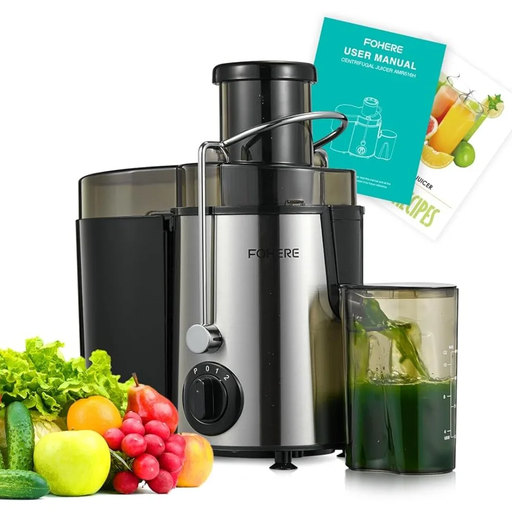 

Juicer Machines, 600W Centrifugal Juicer with Wide Mouth 3” Feed Chute for Whole Vegetable and Fruit with 3-Speed Setting
