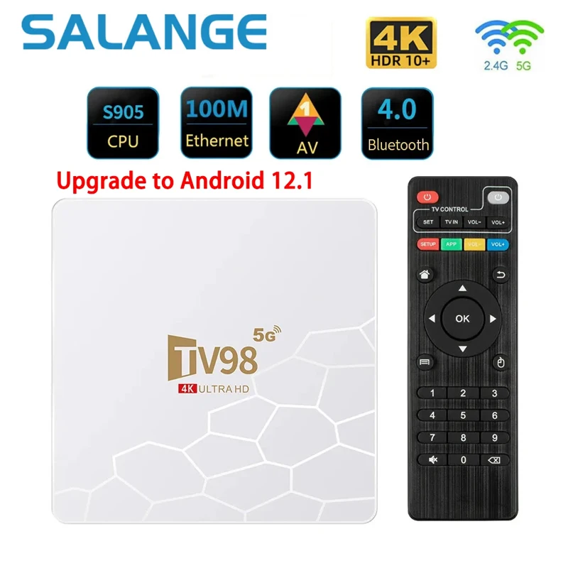 

ТВ 98 5G S905L2 Ai Box Android 12,1 4K HDR Smart TVBOX 2,4/5G Wifi Google Player Youtube TV98 1 8GB BT 4,0 телеприставка для дома