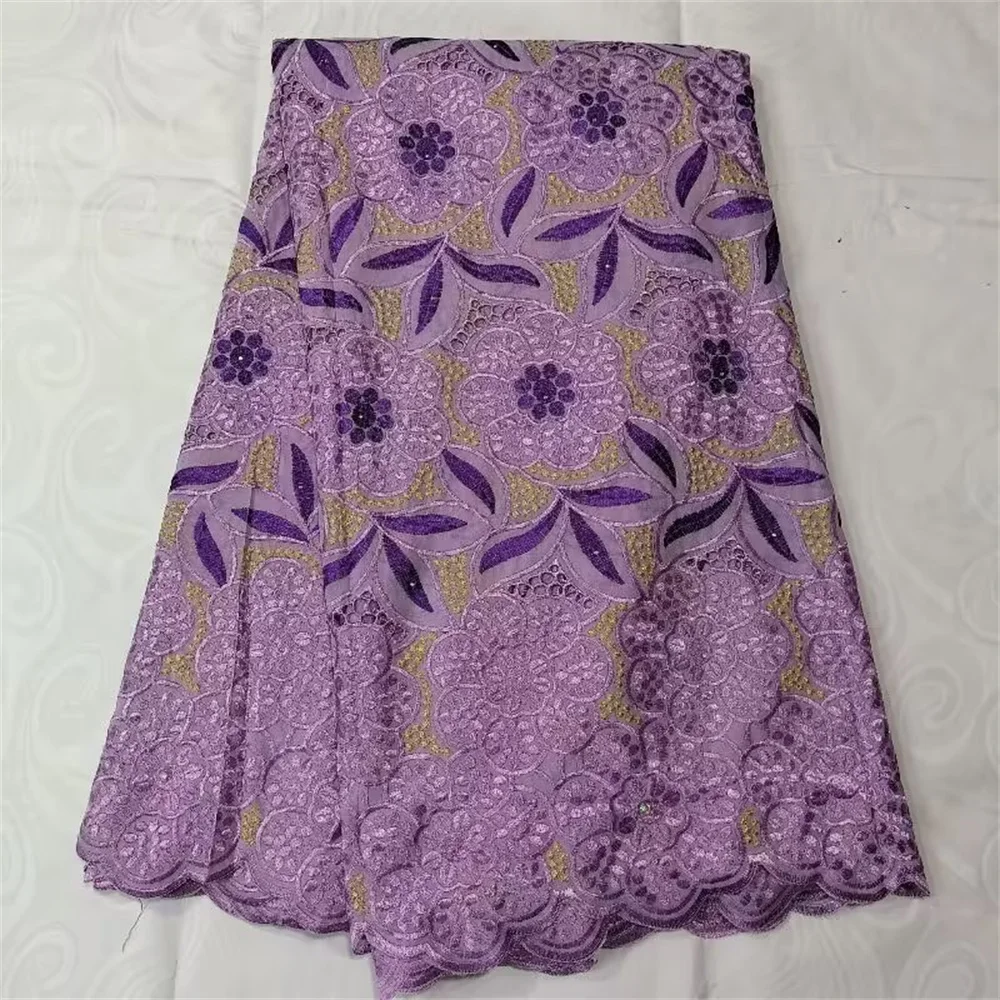 Purple African Cotton Fabric 5 Yards Swiss Voile Lace Dress Material Nigerian Embroidered Coton Tissu Africain En Dentelle EC3 
Purple African Cotton Fabric 5 Yards Swiss Voile Lace Dress Material Nigerian Embroidered Coton Tissu Africain En Dentelle EC3
