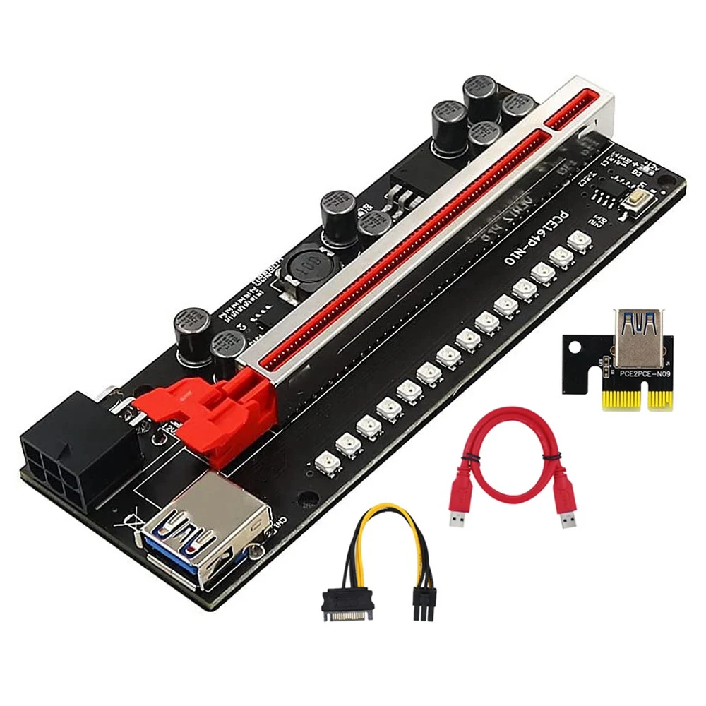 

Плата PCIE Riser V011 Pro Plus PCI E Express GPU, адаптер 1X к X16, кабель питания USB3.0 для видеокарты, майнинга, 1 шт.