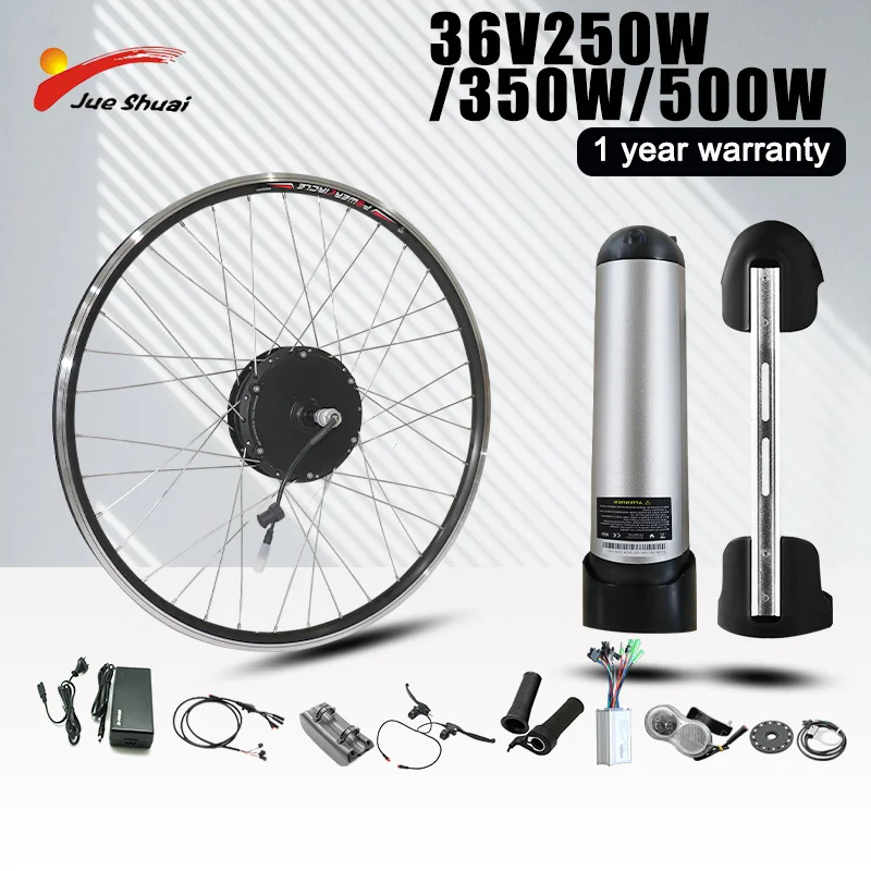 

250W/350W/500W 36V Ebike Conversion Kit with 12AH Lithium Battery Electric Bike 20 24 26 27.5 700C Front/Rear Wheel Brushless