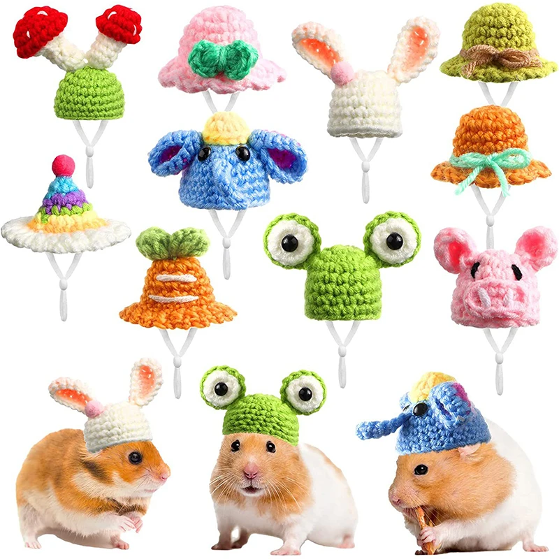 

Cute Mini Knitted Hand-Hooked Pet Hat Multiple Shapes Available Hamster Hat Parrot Hat Pet Small Hat Lizard Snake Wool Hat 2023