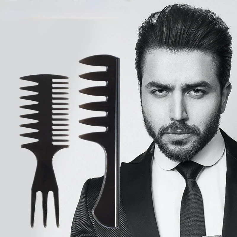 

Wide Teeth Hairbrush Oil Fork Comb Men Hair Beard Hairdressing Brush Afro Hairstyle Barber Styling Tool Salon Beauty Accessories