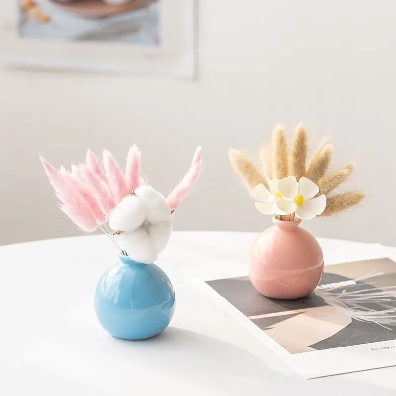 Home Decorations Natural Dried Flowers Ceramic Small Vase Set Rabbit Tail Grass Luxury Bedroom Entrance Table Decoration
Home Decorations Natural Dried Flowers Ceramic Small Vase Set Rabbit Tail Grass Luxury Bedroom Entrance Table Decoration