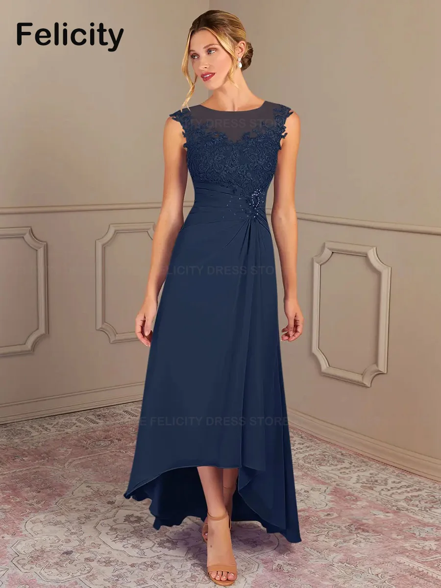 Elegant Mother of the Bride Dresses 2023 A-Line O-neck Chiffon Asymmetrical Pleated Sequins Wedding Guest Dress Vestidos de Gala
Elegant Mother of the Bride Dresses 2023 A-Line O-neck Chiffon Asymmetrical Pleated Sequins Wedding Guest Dress Vestidos de Gala