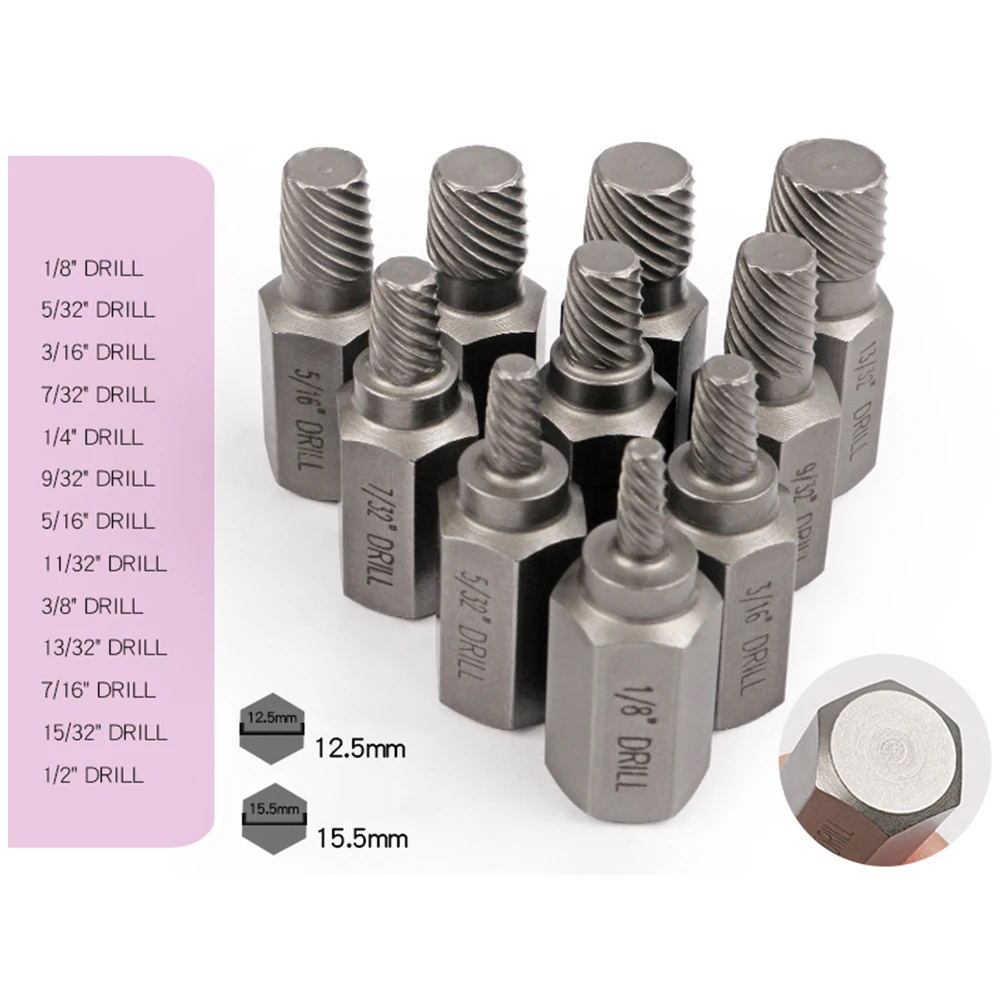 13Pcs Screw Extractor Bolt Hex Extractor For Broken Rusted Bolts Screws Nuts Broken Bolt And Nut Extractor Hand Tools Taps Dies
13Pcs Screw Extractor Bolt Hex Extractor For Broken Rusted Bolts Screws Nuts Broken Bolt And Nut Extractor Hand Tools Taps Dies