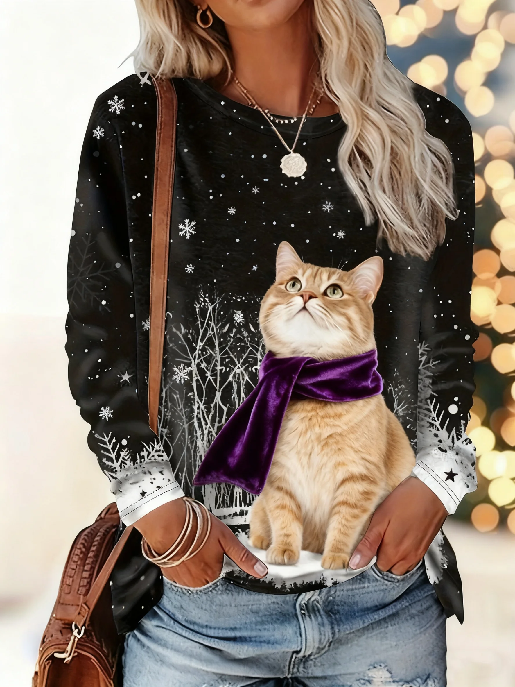 الخريف ندفة الثلج هريرة ثلاثية الأبعاد طباعة طويلة الأكمام تي شيرت المرأة ملابس طويلة الأكمام تي شيرت موضة المتضخم بلايز تيز الإناث الخريف ندفة الثلج هريرة ثلاثية الأبعاد طباعة طويلة الأكمام تي شيرت المرأة ملابس طويلة الأكمام تي شيرت موضة المتضخم بلايز تيز الإناث