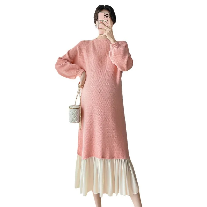 Maternity Dresses Spring Autumn Sweet Sweater Clothes For Pregnant Women Knit Stitching Mesh Bottom Fishtail Pregnancy Dress
Maternity Dresses Spring Autumn Sweet Sweater Clothes For Pregnant Women Knit Stitching Mesh Bottom Fishtail Pregnancy Dress