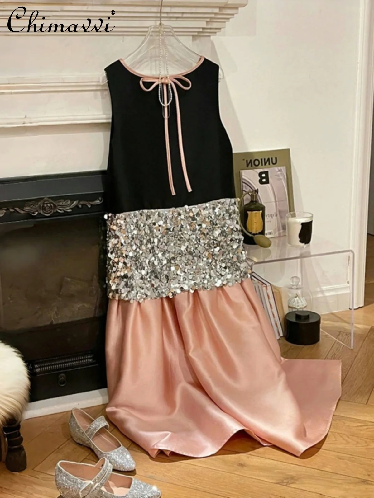 Женское платье-годе без рукавов, элегантное платье в стиле ретро с крупными блестками и круглым вырезом, лето
Женское платье-годе без рукавов, элегантное платье в стиле ретро с крупными блестками и круглым вырезом, лето