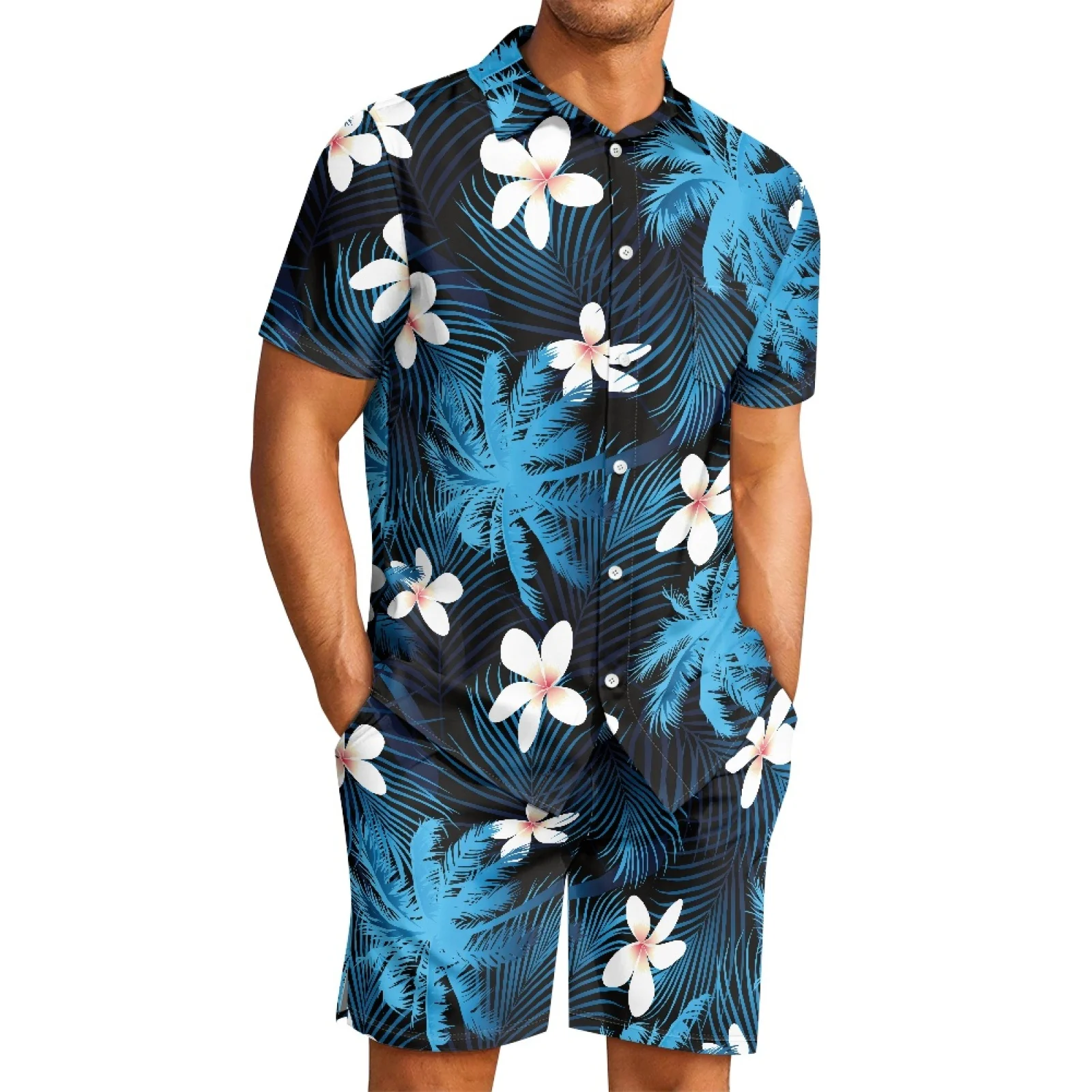 

Polynesian Tribal Samoan Totem Tattoo Samoa Prints Men's Casual Breathable Plumeria Suit Quick-Dry Polyester Lapel Short Sleeve