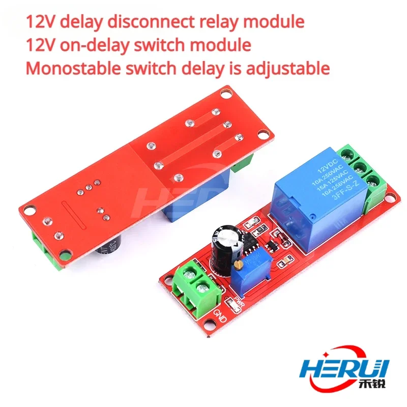 12V delay disconnect relay module 12V on-delay switch module Monostable switch delay is adjustable
12V delay disconnect relay module 12V on-delay switch module Monostable switch delay is adjustable