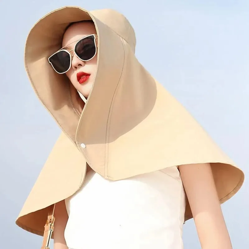 

Summer Sunscreen Hat for Women Anti-ultraviolet Sunshade Sun Hat Cycling Neck Guard Shawl Face-covering Fisherman Beach Hats