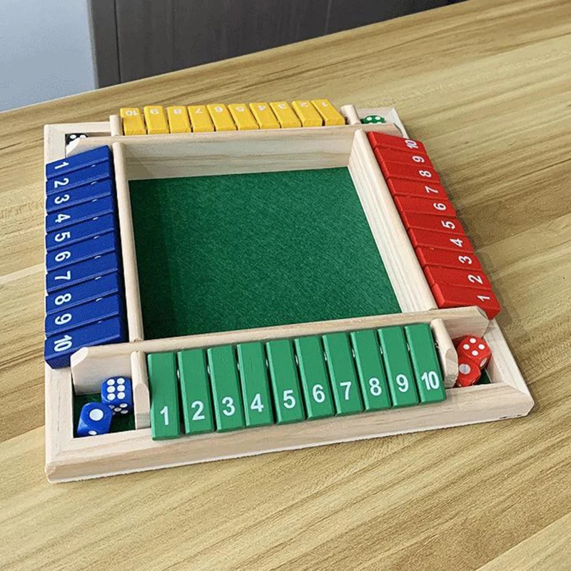 Four-Person Digital Colorful Dice Shut The Box Board Game Deluxe Four Sided Table Game Set For Bar Family Party Entertainment
Four-Person Digital Colorful Dice Shut The Box Board Game Deluxe Four Sided Table Game Set For Bar Family Party Entertainment