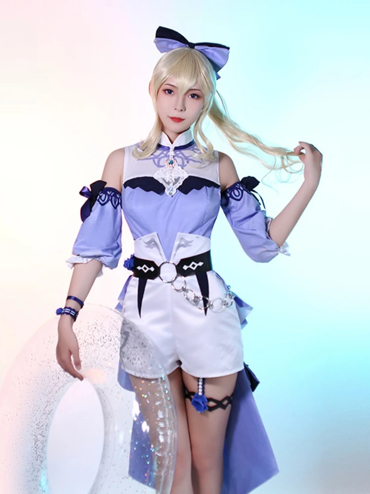 

Genshin Impact Qin Swimsuit Sea breeze Dream COS Skirt Full set of games Summer female animation cavalry captain cosplay clothes