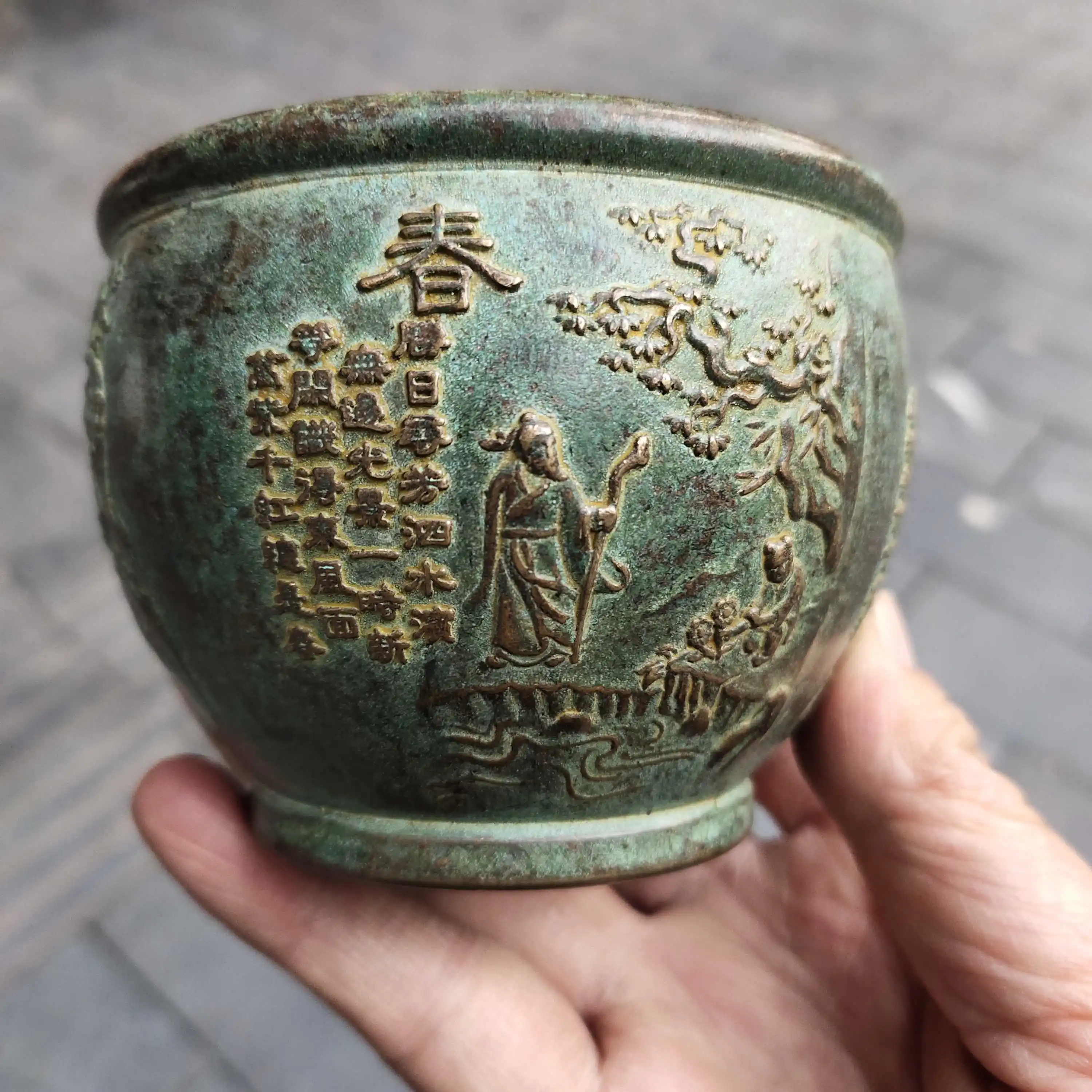 Antique bronze collection: pure copper pen washing cylinder, fortune seeking cylinder, high relief spring, summer, autumn
Antique bronze collection: pure copper pen washing cylinder, fortune seeking cylinder, high relief spring, summer, autumn