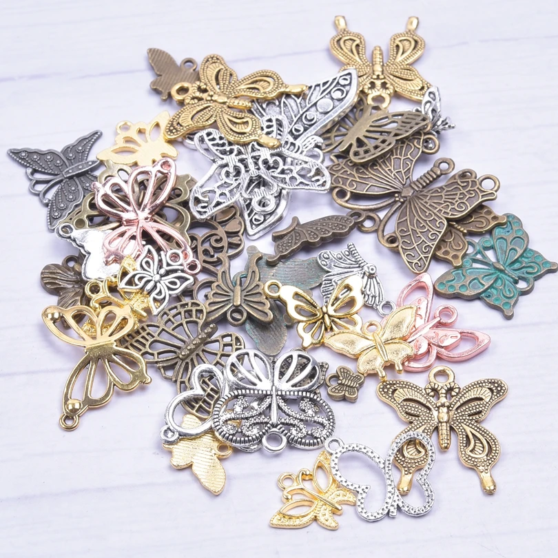 30/50/100PCS Random Mix Vintage Alloy Butterfly Pendant Charms For Jewelry Findings Necklace Women DIY Handmade Accessories
30/50/100PCS Random Mix Vintage Alloy Butterfly Pendant Charms For Jewelry Findings Necklace Women DIY Handmade Accessories