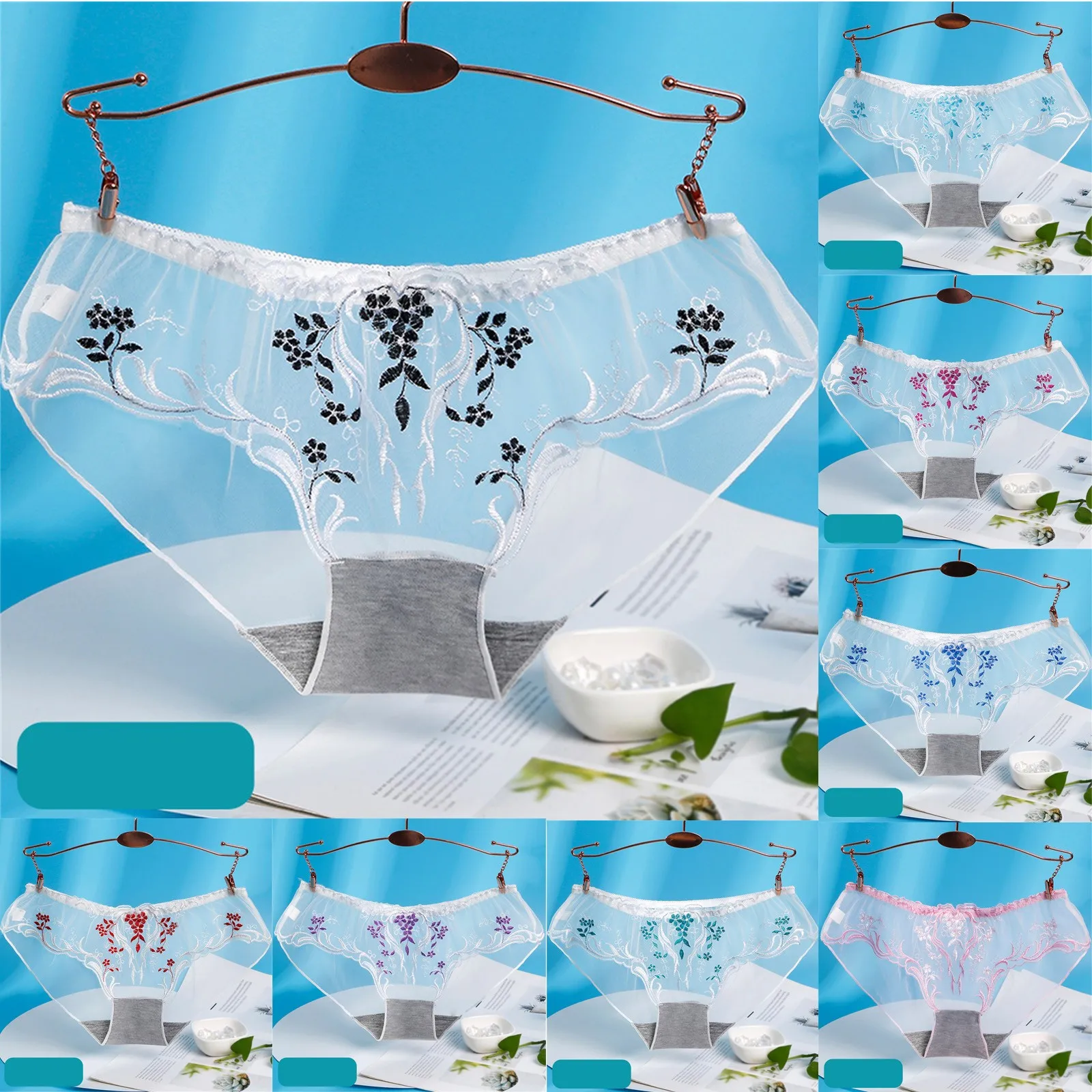 Underwear Women's Summer Fashion Embroidery Mesh Simple And Charming Thin Transparent Low-Waist G-string Letter Belt Lingerie
Underwear Women's Summer Fashion Embroidery Mesh Simple And Charming Thin Transparent Low-Waist G-string Letter Belt Lingerie