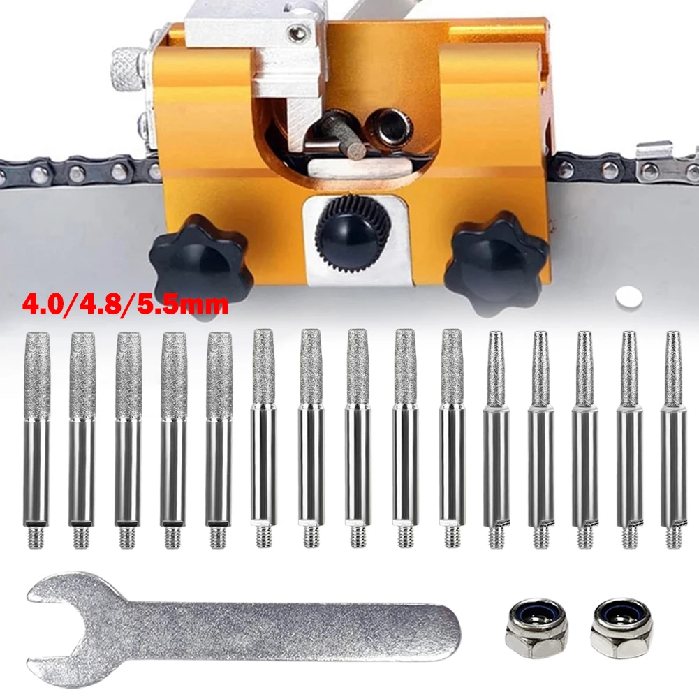 8pcs/set Chainsaw Sharpener Parts Diamond Coated Grinding Head Cylindrical Burr 4-5.5mm For Portable Hand Chain Grinder
8pcs/set Chainsaw Sharpener Parts Diamond Coated Grinding Head Cylindrical Burr 4-5.5mm For Portable Hand Chain Grinder