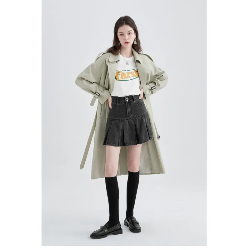 Тренчкот женский средней длины, двубортный модный в Корейском стиле, с карманами, на шнуровке, в британском стиле, для отдыха, в стиле Харадзюку, весна-осень
Тренчкот женский средней длины, двубортный модный в Корейском стиле, с карманами, на шнуровке, в британском стиле, для отдыха, в стиле Харадзюку, весна-осень