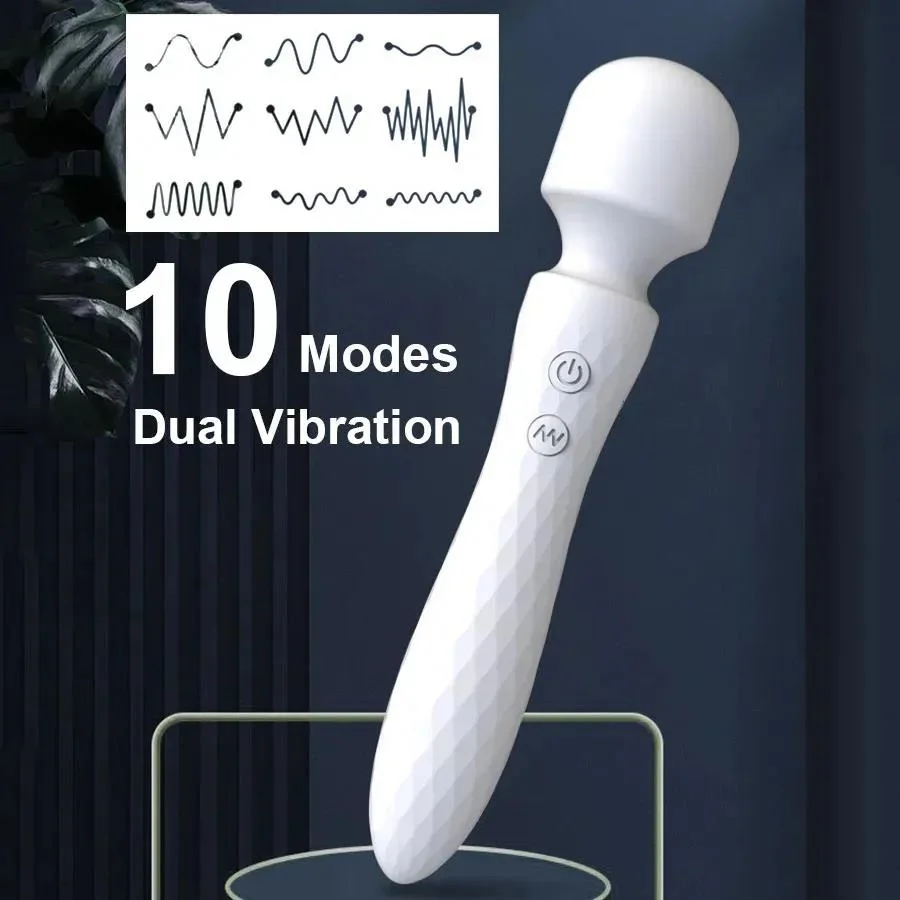 Vibromasseur à Moteur pour Femme, Jouet Sexuel, 10 Modes de Vibration, Baguette Magique AV, Énergie du Point G, Épaisseur du Clitoris, Touriste Injuste 2