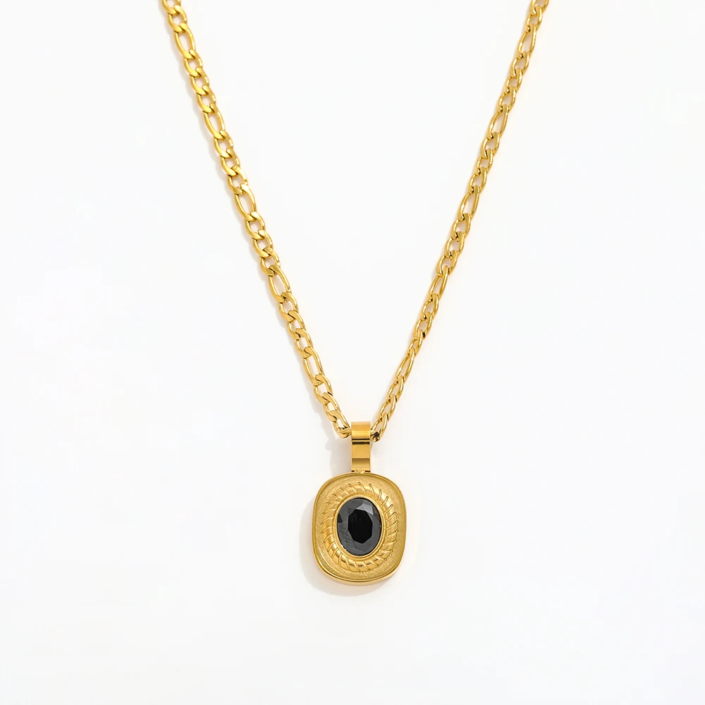 Joolim Jewelry Wholesale Waterproof Simple Dainty Black Zircon Pattern Pendant Necklace Stainless Steel Jewelry Wholesale
Joolim Jewelry Wholesale Waterproof Simple Dainty Black Zircon Pattern Pendant Necklace Stainless Steel Jewelry Wholesale