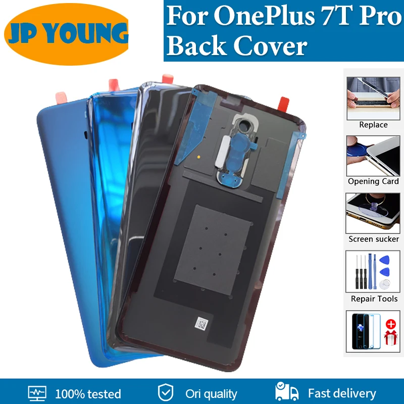 

New Back Glass For OnePlus 7T Pro Battery Cover Door Rear Housing Panel Case For One Plus 7tpro Battery Cover With Camera Lens