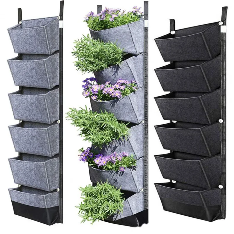 New 6 Pocket Vertical Growing Planting Bag Felt Wall Hanging Flower Vegetable Growing Container Outdoor Indoor Garden Planter
New 6 Pocket Vertical Growing Planting Bag Felt Wall Hanging Flower Vegetable Growing Container Outdoor Indoor Garden Planter