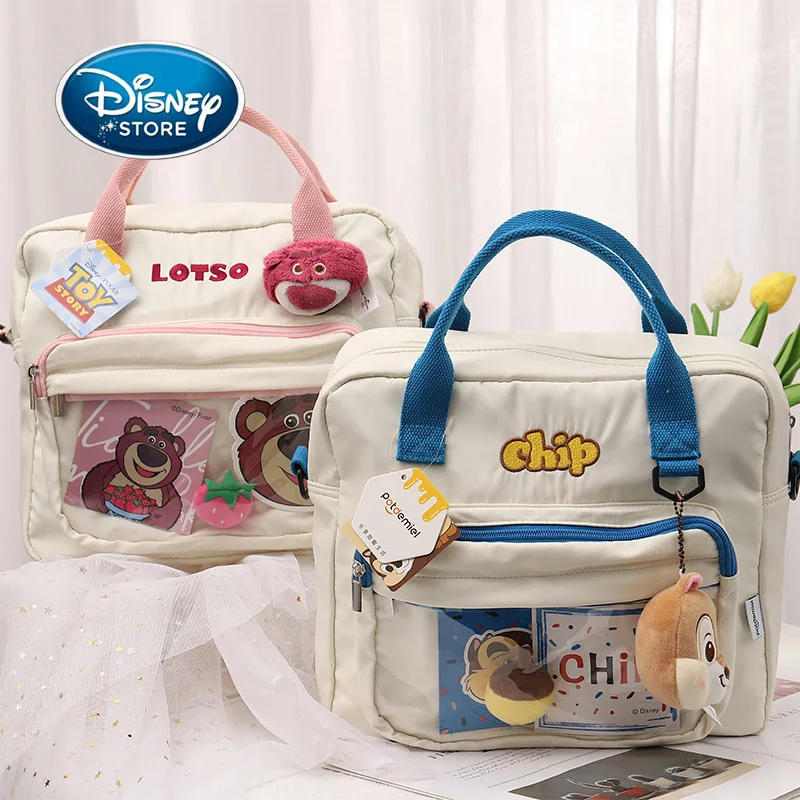 Disney Toy Story Shoulder Bags Cartoon Chip Lotso Plush Doll Pendant Canvas Handbag Crossbody Bag Children Students Book Bag
Disney Toy Story Shoulder Bags Cartoon Chip Lotso Plush Doll Pendant Canvas Handbag Crossbody Bag Children Students Book Bag
