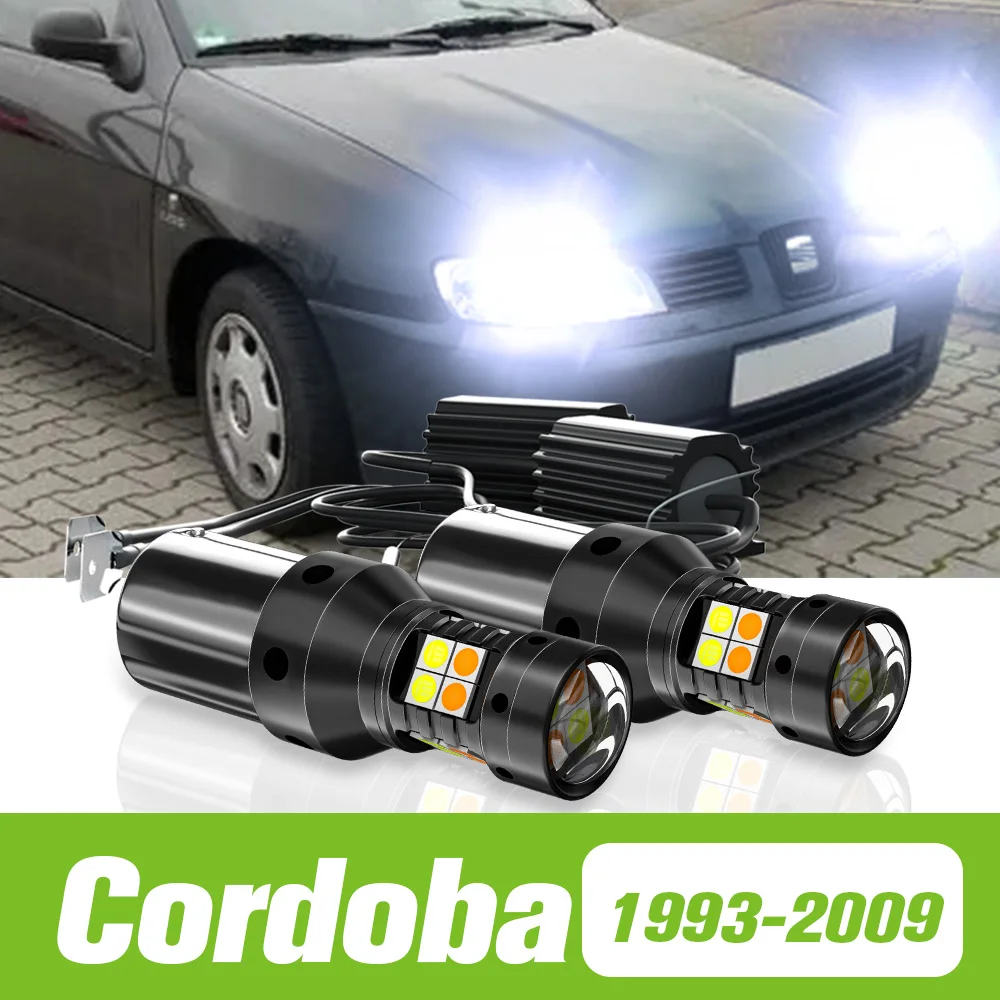 

2pcs For Seat Cordoba 6K 6L 1993-2009 Dual Mode LED Turn Signal+Daytime Running Light DRL 2004 2005 2006 2007 2008 Accessories