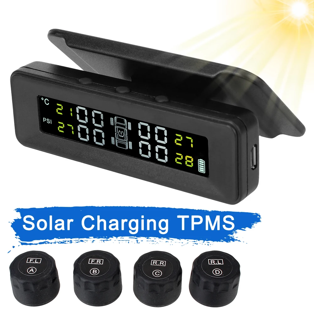 Solar Power Auto Security Alarm Smart Car Digital TMPS Tire Pressure Monitoring System With 4 External Sensors Air Leak Alarm
Solar Power Auto Security Alarm Smart Car Digital TMPS Tire Pressure Monitoring System With 4 External Sensors Air Leak Alarm