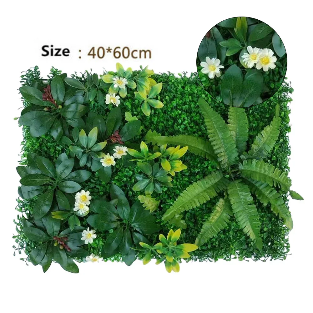 

Artificial Lawn Plants Grass Wall Backdrop Flowers Artificial Green Grass Wedding Hedge Panel Fence Greenery Decor 40*60/50*50CM