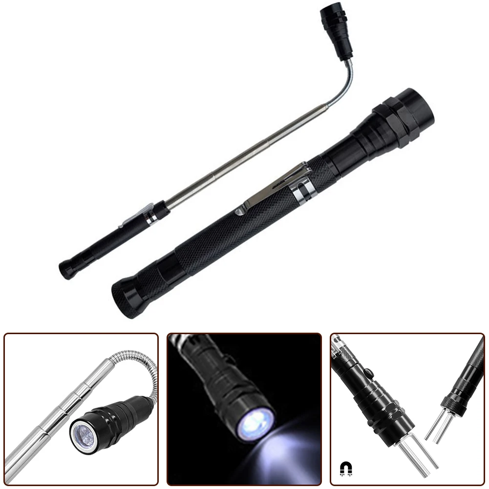 Outdoor Magnet Flashlight Magnetic Pickup Tool With 3LED Light Extendable Telescopic Black Lighting Lights Maintenance Tools
Outdoor Magnet Flashlight Magnetic Pickup Tool With 3LED Light Extendable Telescopic Black Lighting Lights Maintenance Tools