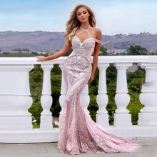 Halter Long Mermaid Evening Dresses Off The Shoulder Crystal Applique Beading Prom Gowns Backless Beading Party Dresses Women
Halter Long Mermaid Evening Dresses Off The Shoulder Crystal Applique Beading Prom Gowns Backless Beading Party Dresses Women
