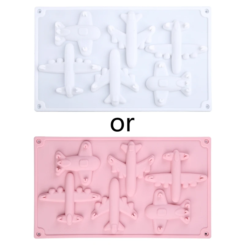 

5 Cavity Aircraft Silicone Mold Fondant Mousse Cake Mould Chocolate Decorating Sugarcraft Paste Baking New Dropship