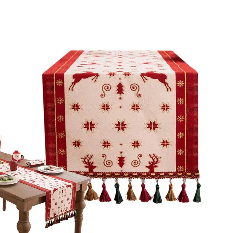 

Рождественские коврики для стола, 70 дюймов, моющиеся рождественские хлопковые настольные коврики с искусственными рождественскими подарками