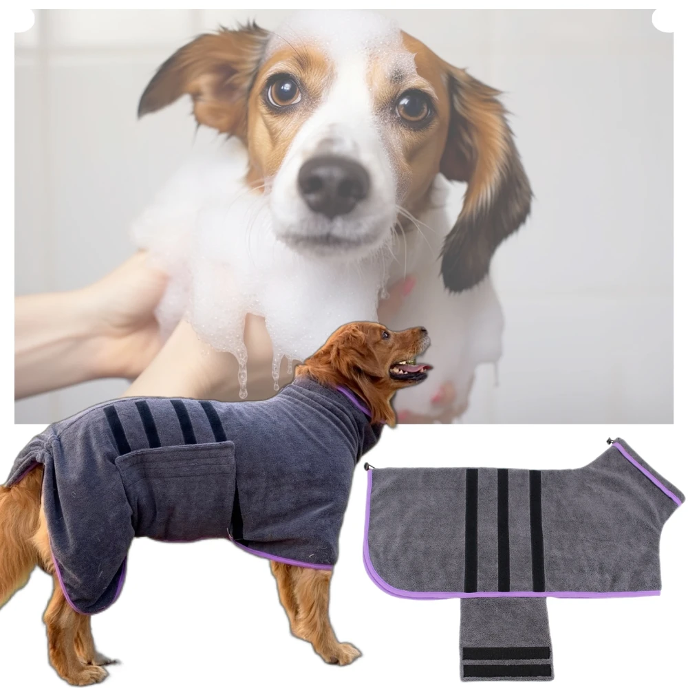 Dog Drying Coat-Fast Drying Dog Towel Robe-Adjustable Collar&Belly Strap Fast Drying Coat Pet High collar Bath Robe Towel Warm
Dog Drying Coat-Fast Drying Dog Towel Robe-Adjustable Collar&Belly Strap Fast Drying Coat Pet High collar Bath Robe Towel Warm