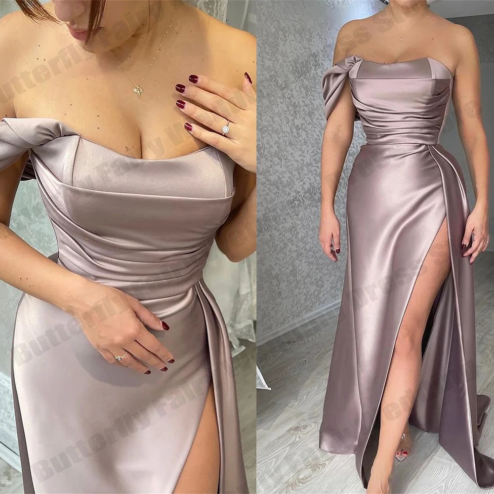 Beautiful Sparkling Satin A Line Off Shoulder Sleeveless High Split Exquisite Evening Dresses Party Dresses Fiesta Prom Gowns
Beautiful Sparkling Satin A Line Off Shoulder Sleeveless High Split Exquisite Evening Dresses Party Dresses Fiesta Prom Gowns