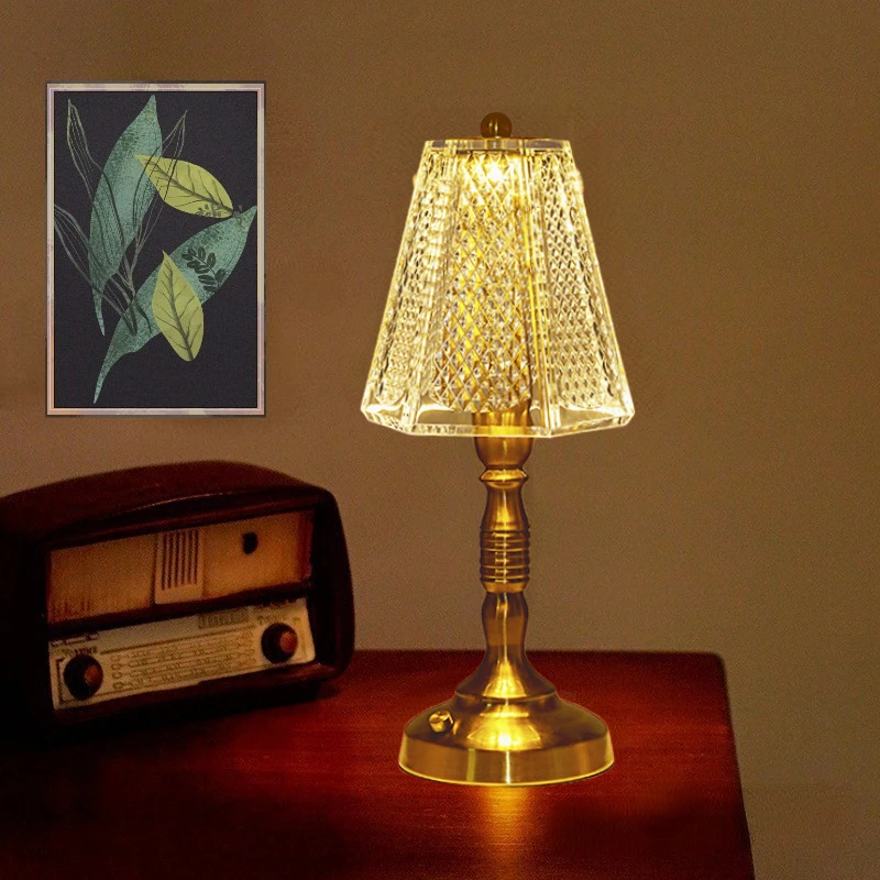 Retro Crystal Table Lamp Touch Dimming Wireless Night Light USB Eye-Protection Desk Lamp Coffee/Hotel/Restaurant/Bedroom Decor
Retro Crystal Table Lamp Touch Dimming Wireless Night Light USB Eye-Protection Desk Lamp Coffee/Hotel/Restaurant/Bedroom Decor