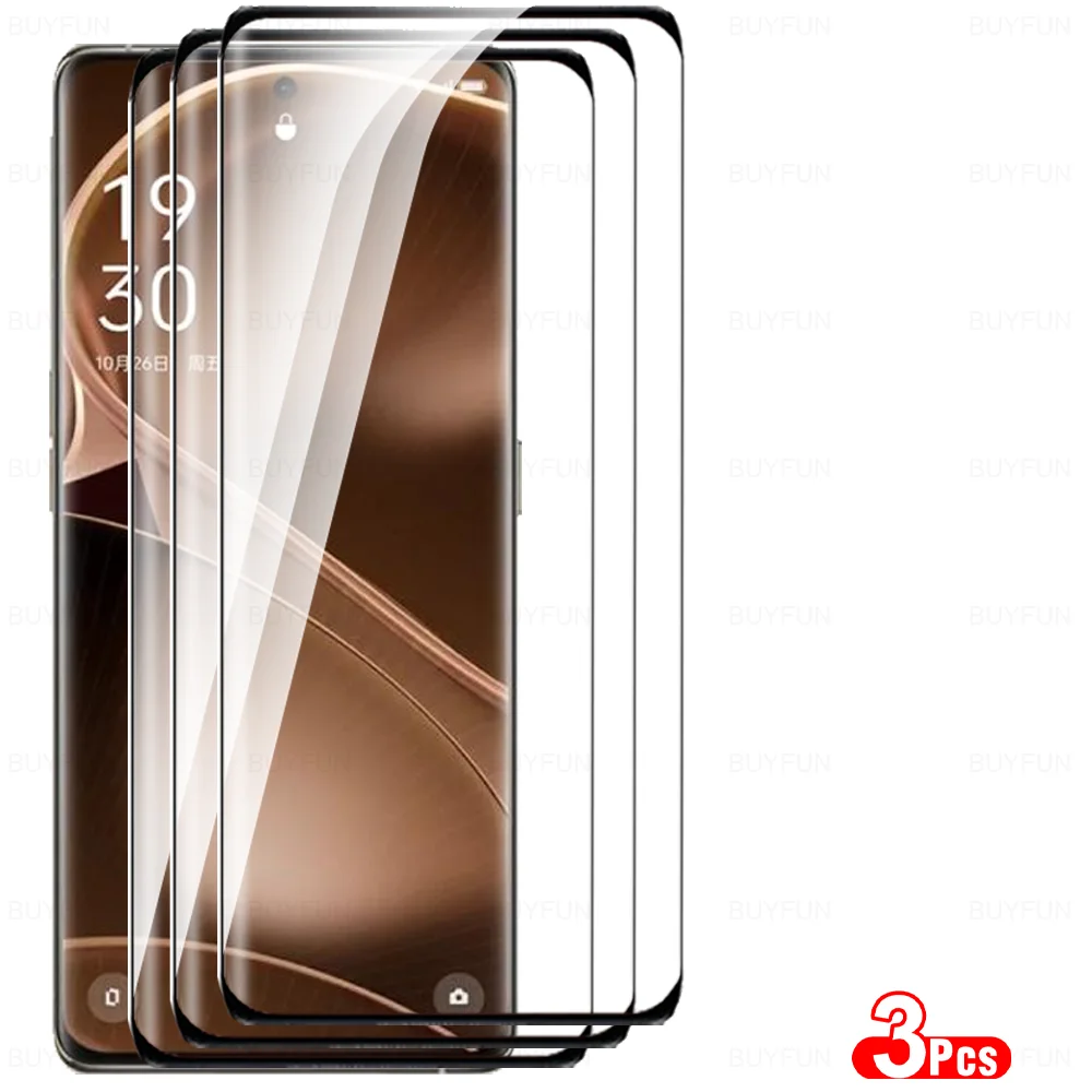 

3Pcs Curved Tempered Glass Screen Protector For Oppo Find X6 Pro 5G Appo FindX6 PGFM10 FindX6Pro X6Pro PGEM10 Full Cover Glass