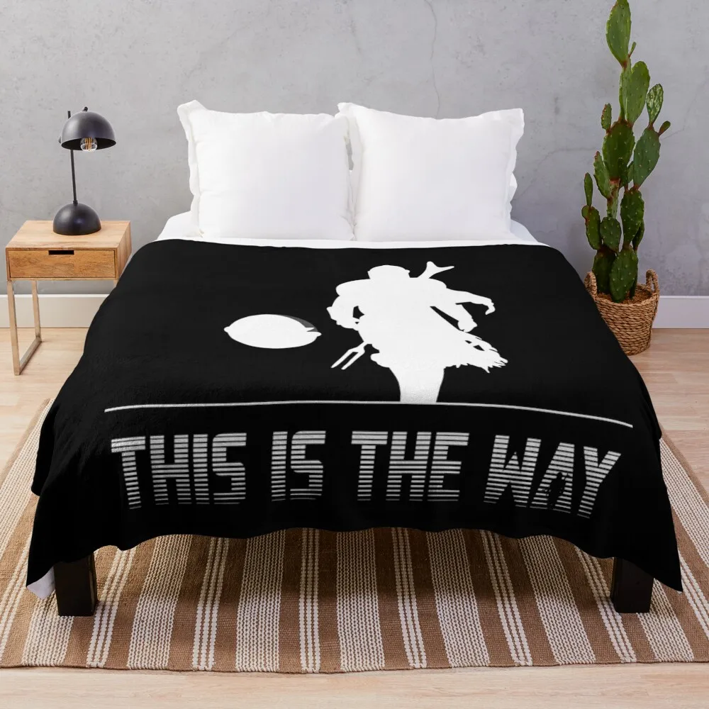 

Mando silhouette this is the way Throw Blanket Flannels Blanket anime Blankets For Sofas Polar blanket