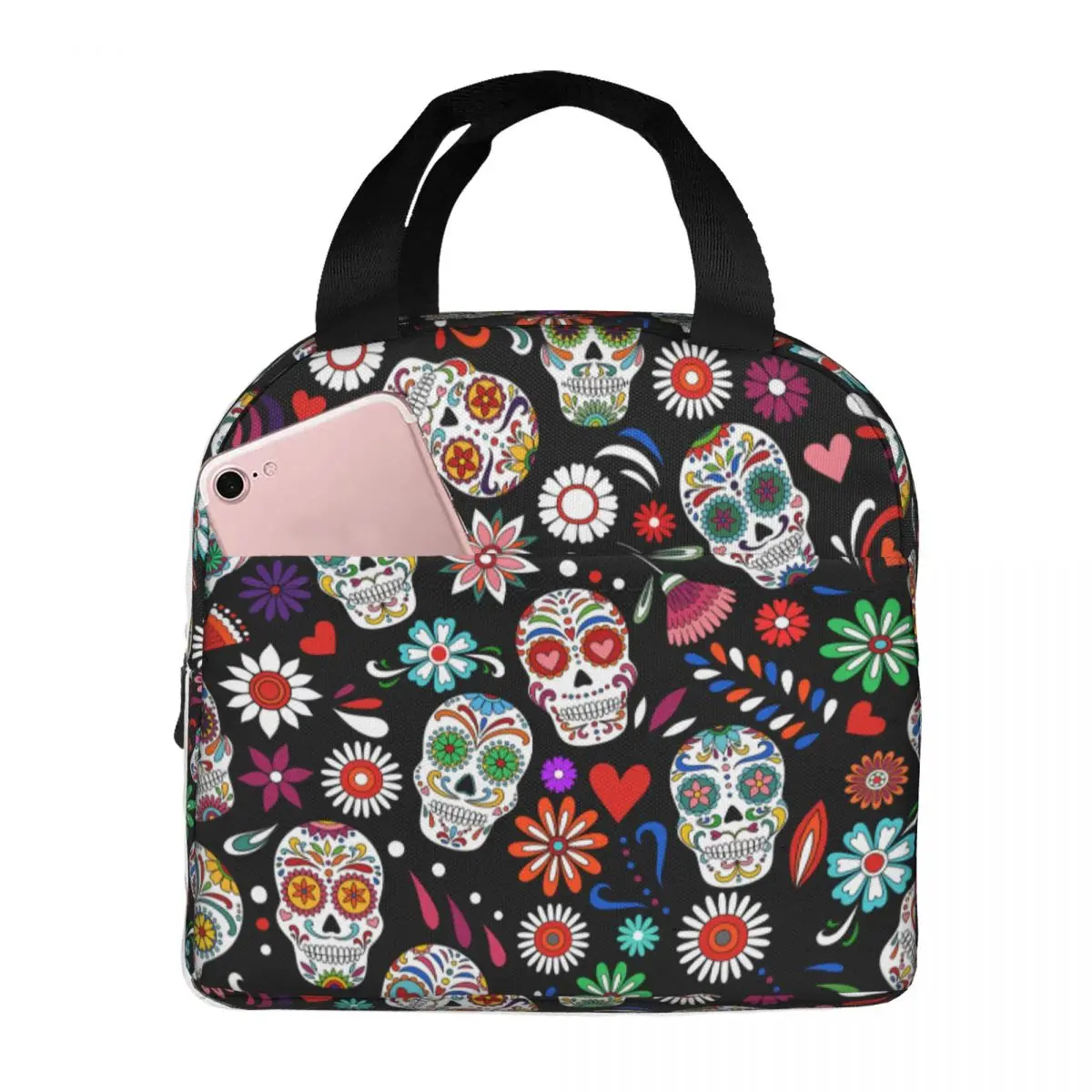 Day Of The Dead Sugar Skull Lunch Bags Waterproof Insulated Oxford Cooler Thermal Picnic Tote for Women Girl
Day Of The Dead Sugar Skull Lunch Bags Waterproof Insulated Oxford Cooler Thermal Picnic Tote for Women Girl