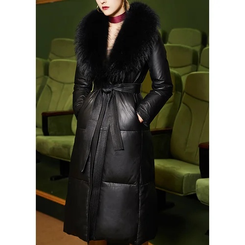 Duck Down Winter Jacket Women Genuine Leather Jacket Female Real Raccoon Fur Collar warm Vintage long Sheepskin Coat 2023 09306
Duck Down Winter Jacket Women Genuine Leather Jacket Female Real Raccoon Fur Collar warm Vintage long Sheepskin Coat 2023 09306