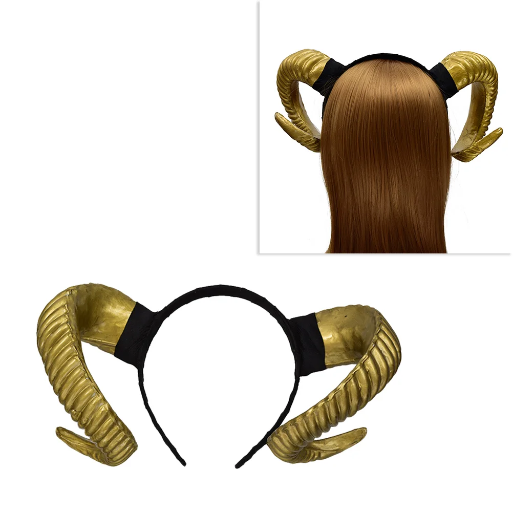 

Costume Headband Goat Horn Headband Party Headpiece Headdress Hair Accessories for Party Decoration Favors Gift Golden