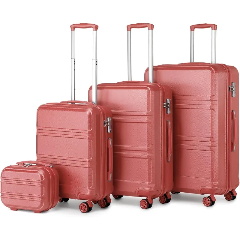 

4 Piece Luggage Sets Lightweight with Spinner Wheels TSA Lock Hardside Travel Rolling Suitcases 20in 24in 28in Carry on