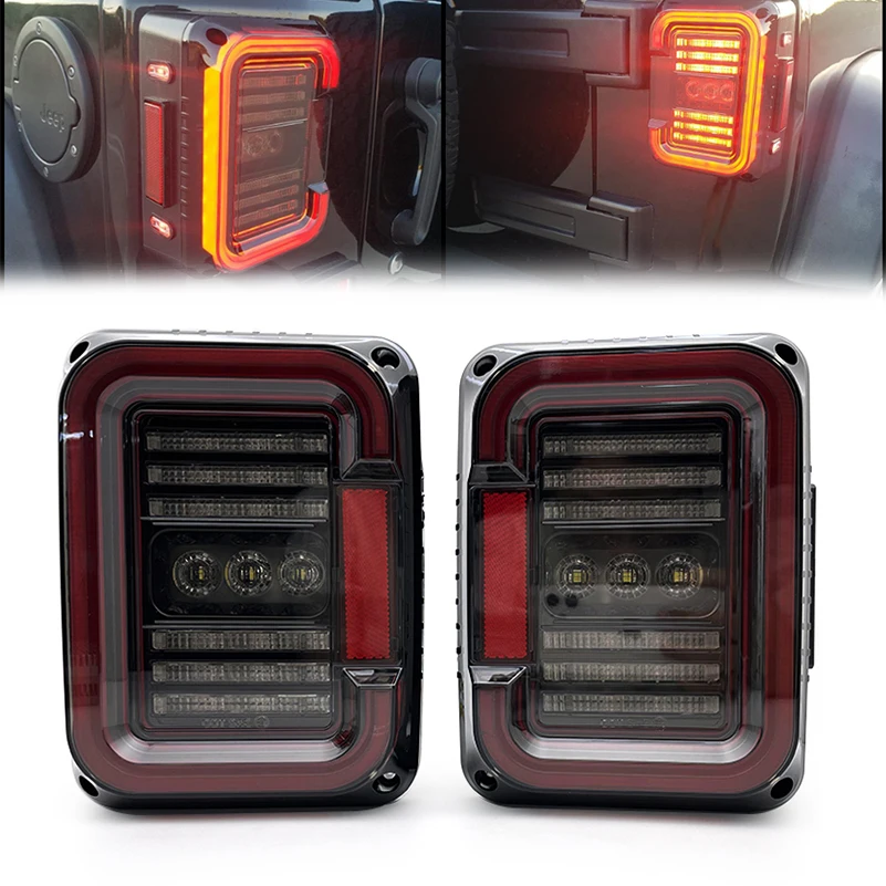 

DOT E-mark Approved Pair LED Taillight Rear Back up Reverse Brake Tail Light Lamp For Jeep Wrangler JK JKU 2007-2017。