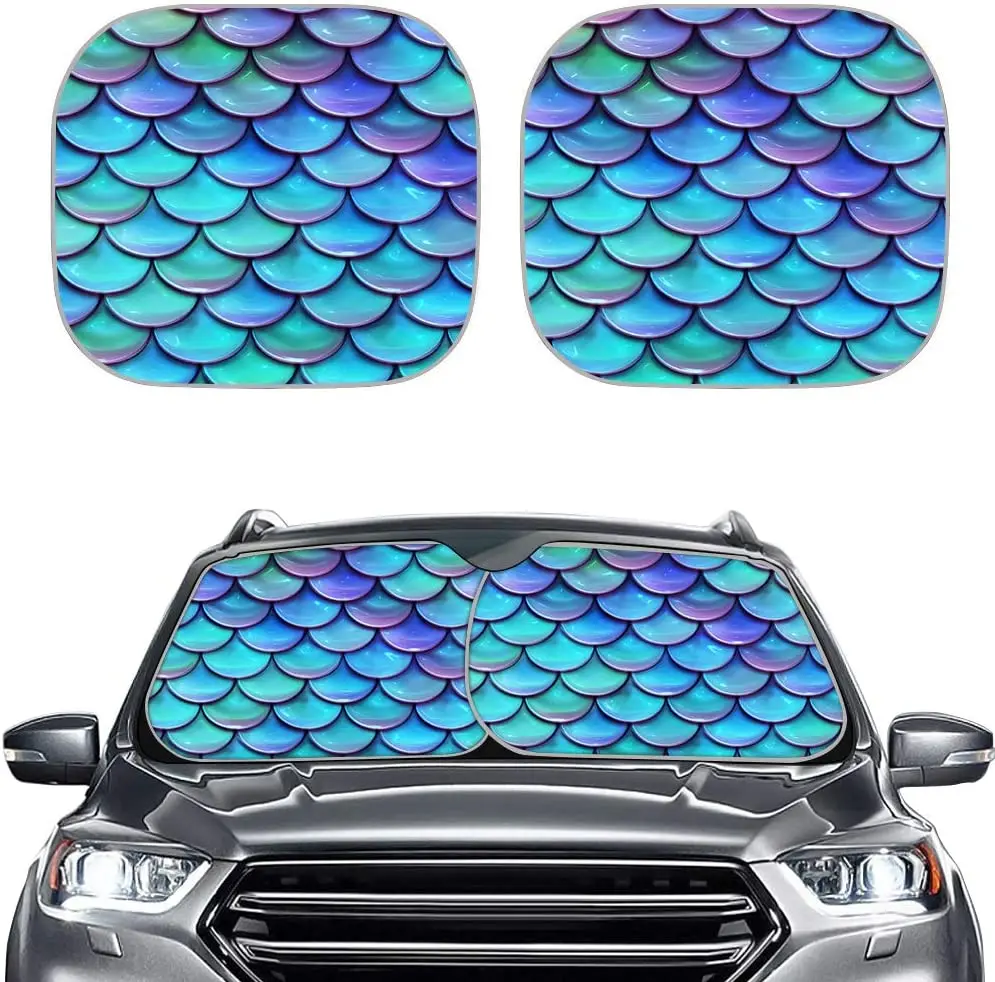 HUGS IDEA Car Sun Shade Windshield Sunshade Mermaid Scales Print Universal Fit 2 Piece Blocks Sun Glare, UV and Heat Protectors
HUGS IDEA Car Sun Shade Windshield Sunshade Mermaid Scales Print Universal Fit 2 Piece Blocks Sun Glare, UV and Heat Protectors