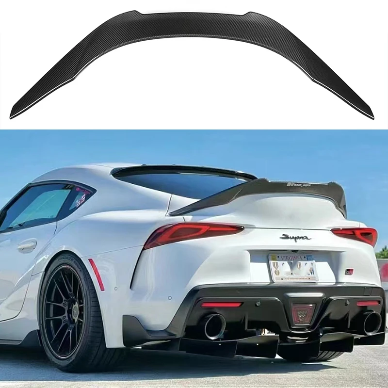

Suitable for Toyota Supra A90 MK5 V Style rear trunk lid spoiler wing carbon fiber body sports modification kit 2019, 2020, 2021
